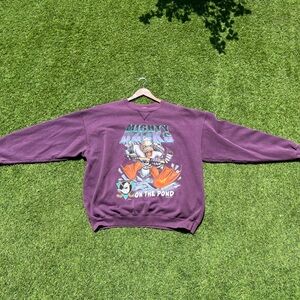 Vintage Purple Mighty Ducks Crewneck Front/Back